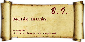 Bellák István névjegykártya